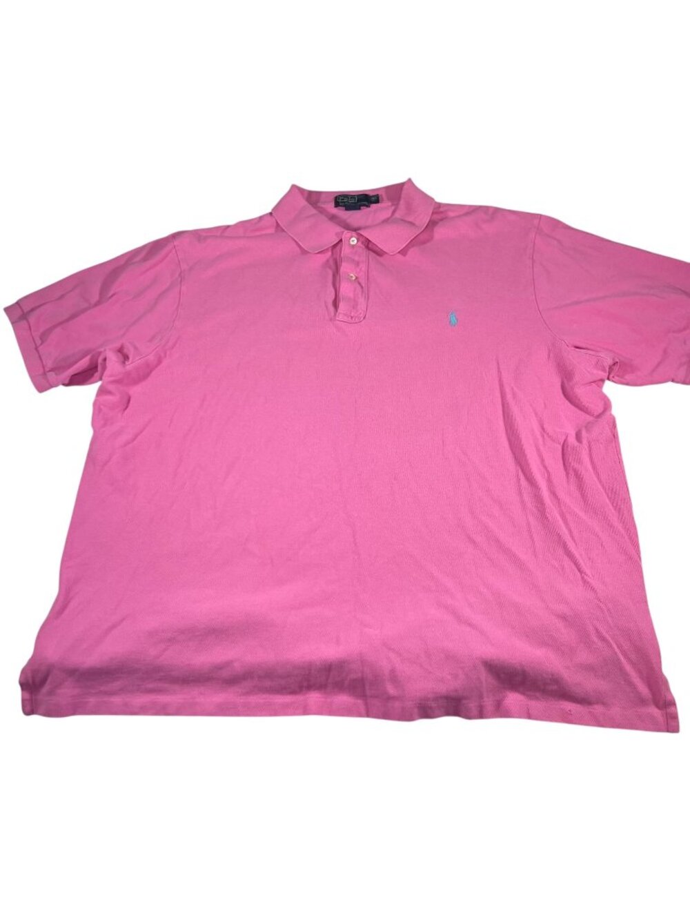 Polo Ralph Lauren Mens Pink Short Sleeve Polo Shirt Blue Pony Size 3XLT Preppy